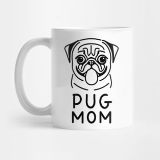 Pug Mom Minimalist Drawing Mug